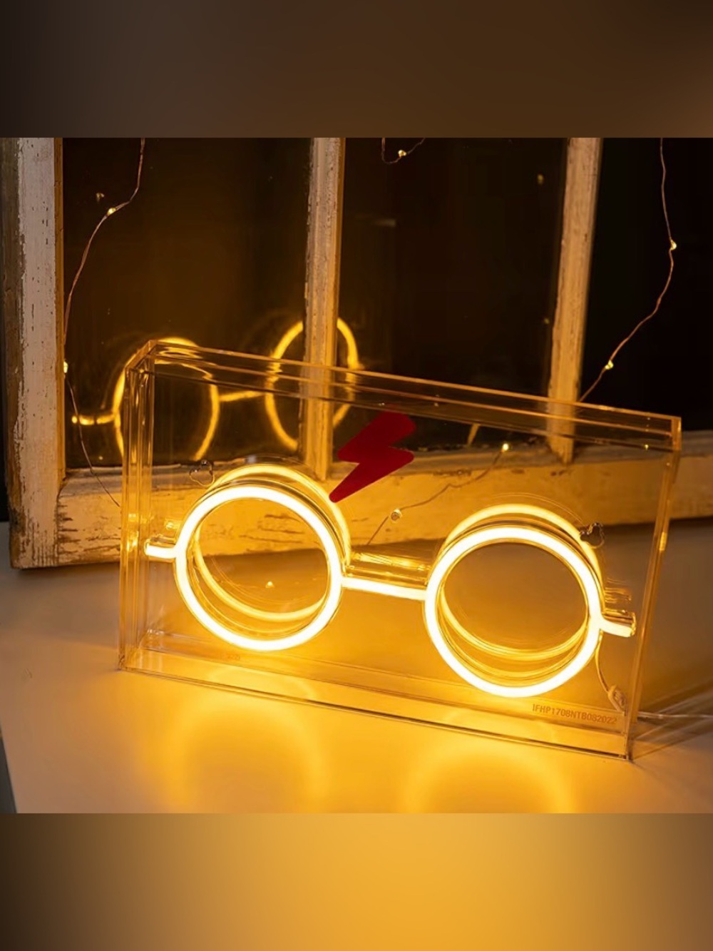 Harry Potter Neon Light Glasses Scar Tabletop Shelf Hang on Wall